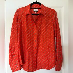 J. Crew Collection silk twill shirt in red chains print